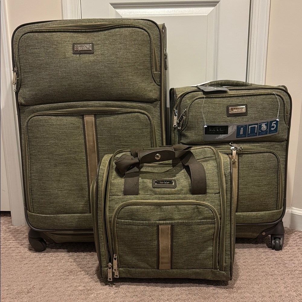 Olive Green Travel Luggage Set